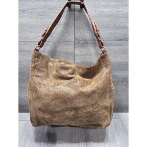 Sorial Sammy Snake Embossed Brown Leather Hobo Bag A000642
